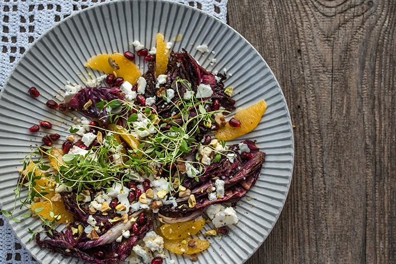 Gebratener Radicchio mit Orangen und Feta