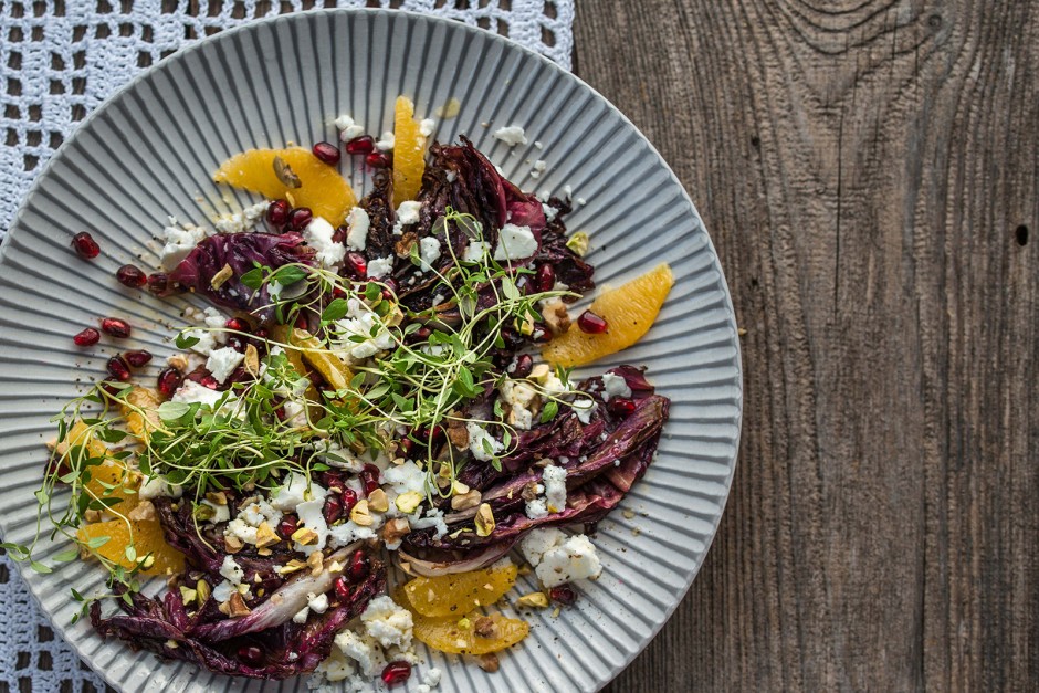 Gebratener Radicchio mit Orangen und Feta