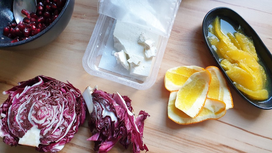 Gebratener Radicchio mit Orangen und Feta
