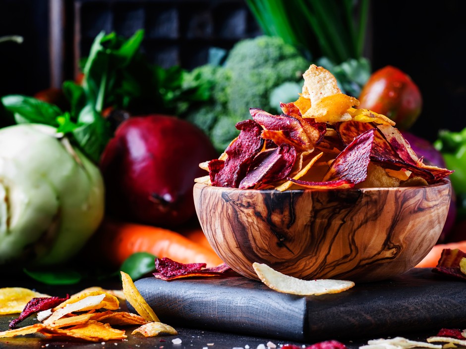 Snacks aus dem Garten, Obst- und Gemüsechips