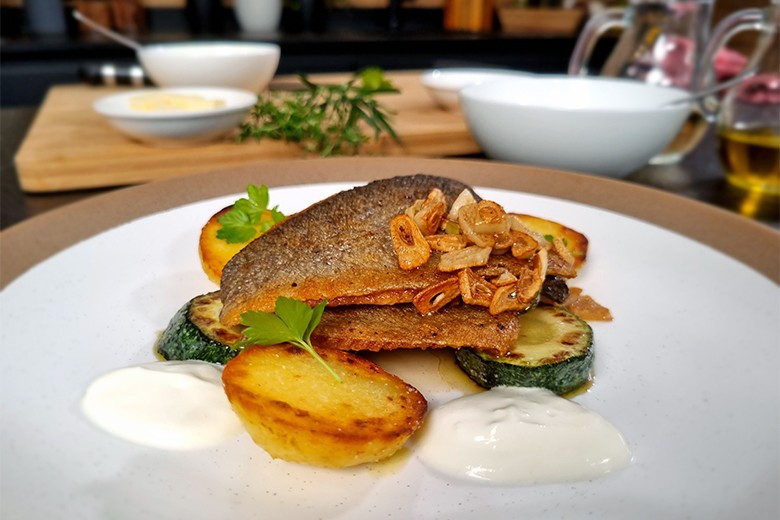 Gebratenes Forellenfilet