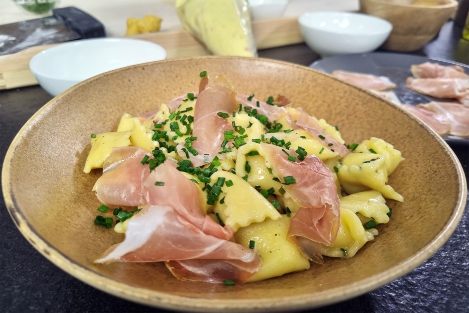 Agnolotti mit Erdäpfel-Speckfülle Agnolotti mit Erdäpfel-Speckfülle