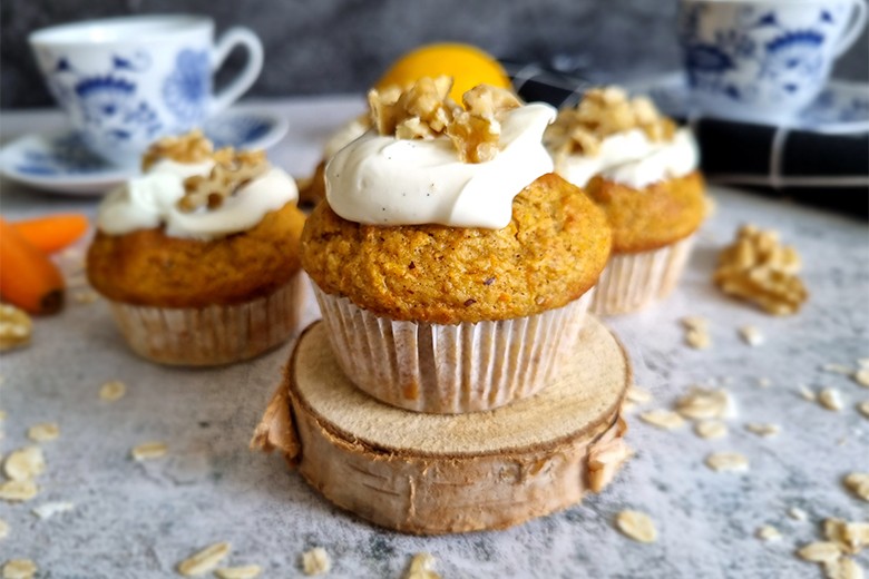 Karottenmuffins mit Frosting