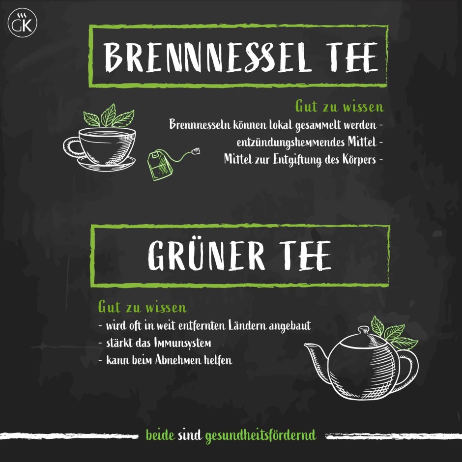 Bodenständiger Brennnessel-Tee oder feiner Grüner-Tee?
