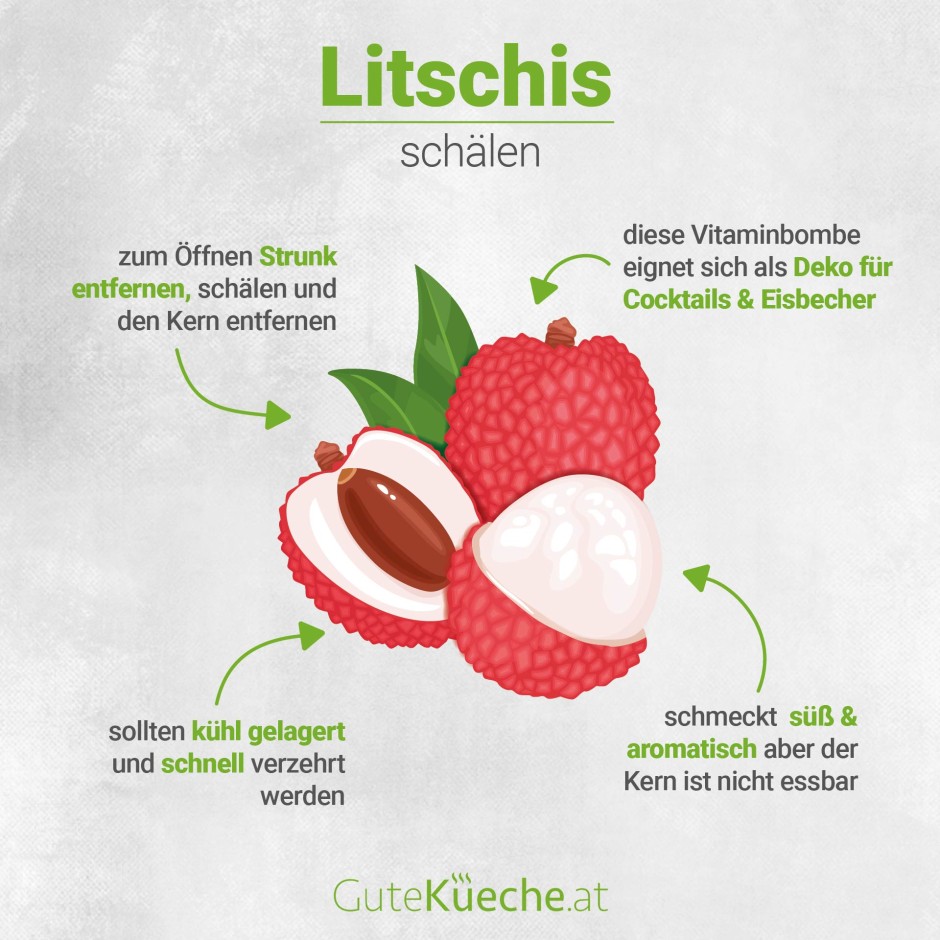Litschis schälen