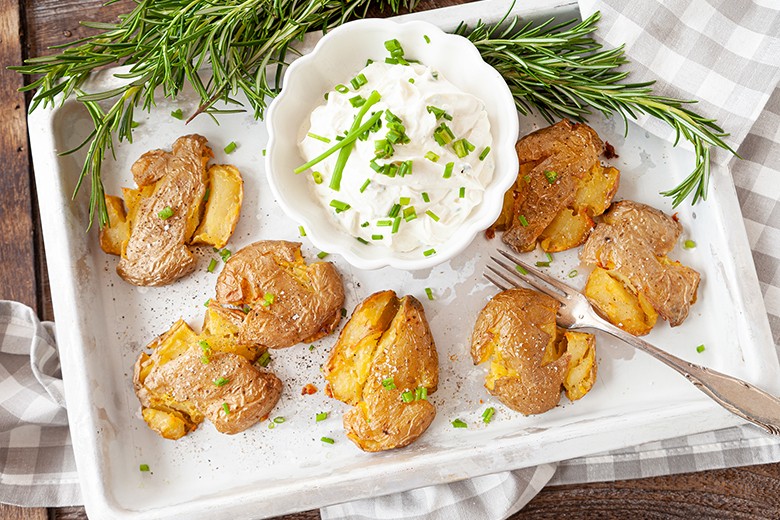 Knusprige Smashed Potatoes