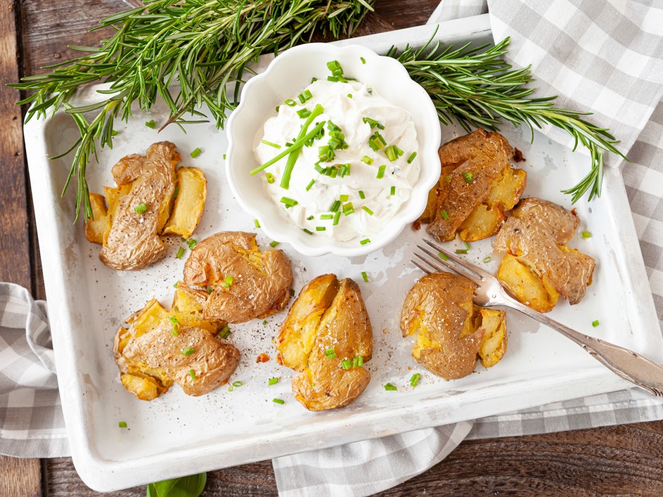 Knusprige Smashed Potatoes