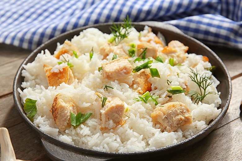 Reispfanne mit Hühnchen