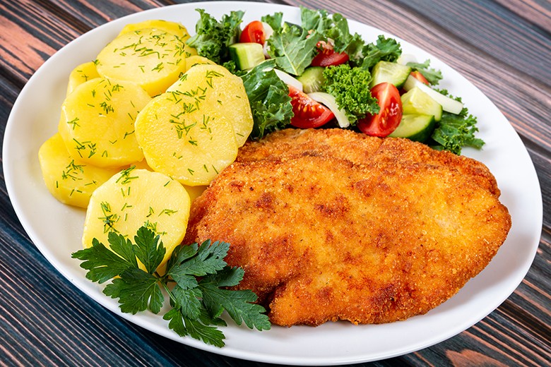 Gebackenes Putenschnitzel