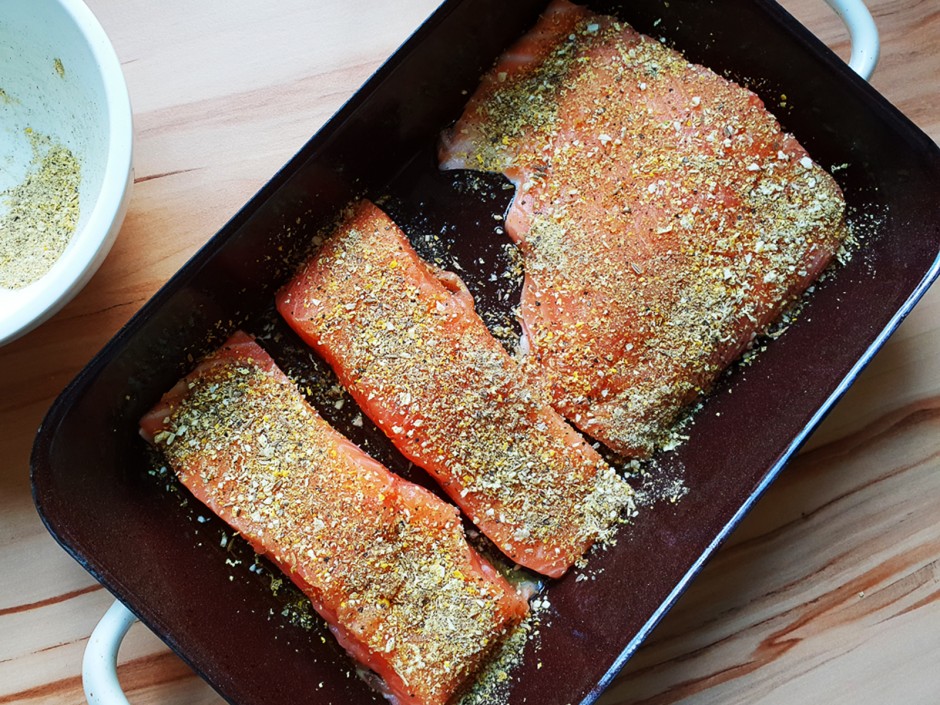  Lachs mit Zitronenrub
