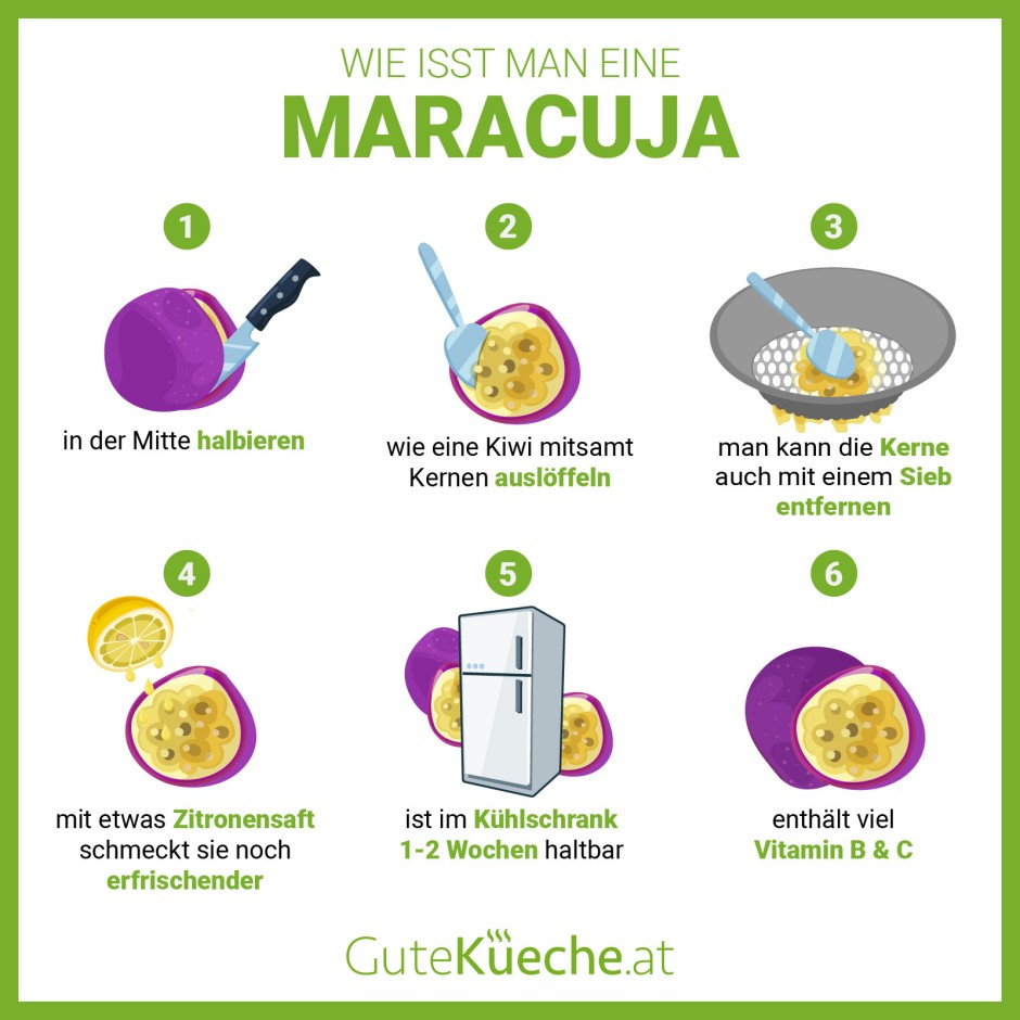 Wie isst man eine Maracuja?