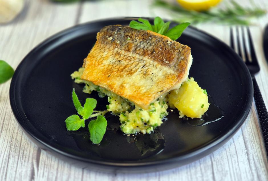 Gebratene Reinanke mit Erdäpfel-Zucchinistampf Gebratene Reinanke mit Erdäpfel-Zucchinistampf