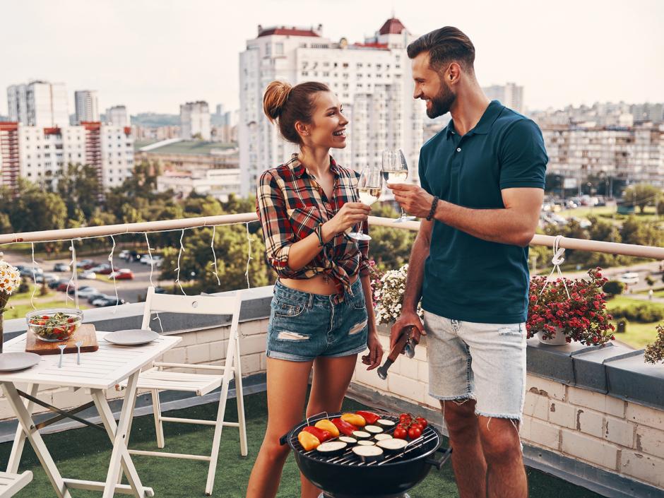 Grillen auf dem Balkon