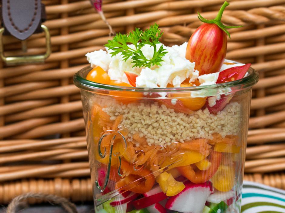 Salat im Glas