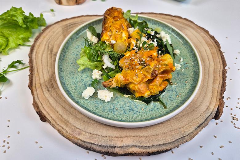 Gebackene Pastinake im Strudelteig