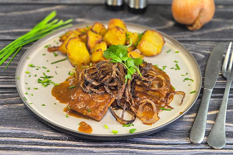 Veganer Zwiebelrostbraten