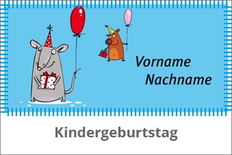 Tischkarten Kindergeburtstag