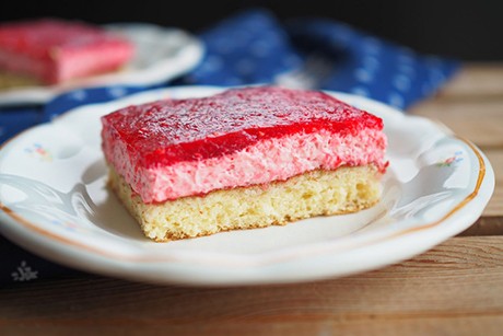 Schnelle Himbeerschnitte