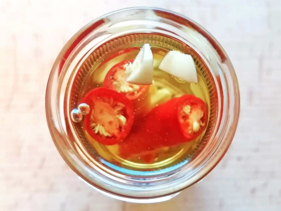 Chili-Knoblauch-Öl Grundrezept