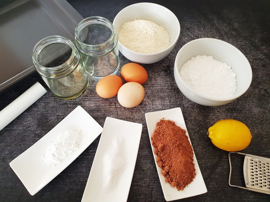 Zutaten für den Schokokuchen