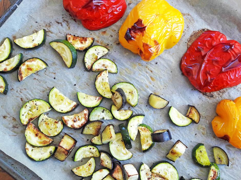 Zucchini, Melanzzani und Paprika