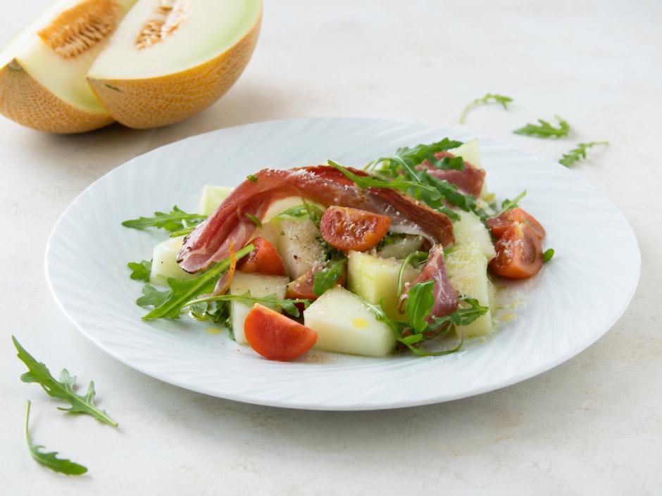 Melonensalat mit Parmaschinken