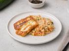 Zucchini-Risotto mit Halloumi