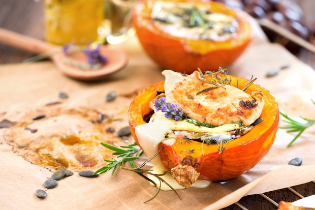 Gebackener Kürbis mit Käse