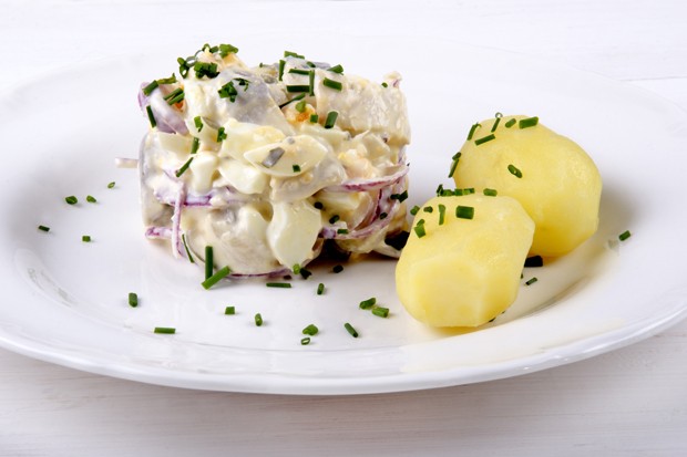Heringsalat mit Blitz-Mayonnaise