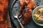 Gegrillte Gans mit Lebkuchenfüllung