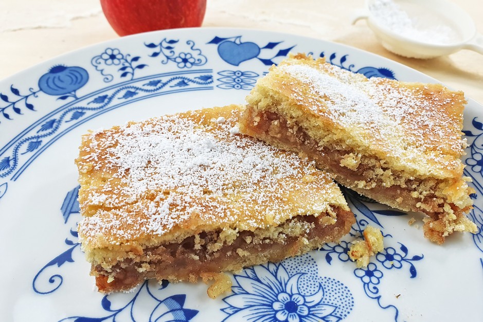 Apfelflecken aus Mürbteig