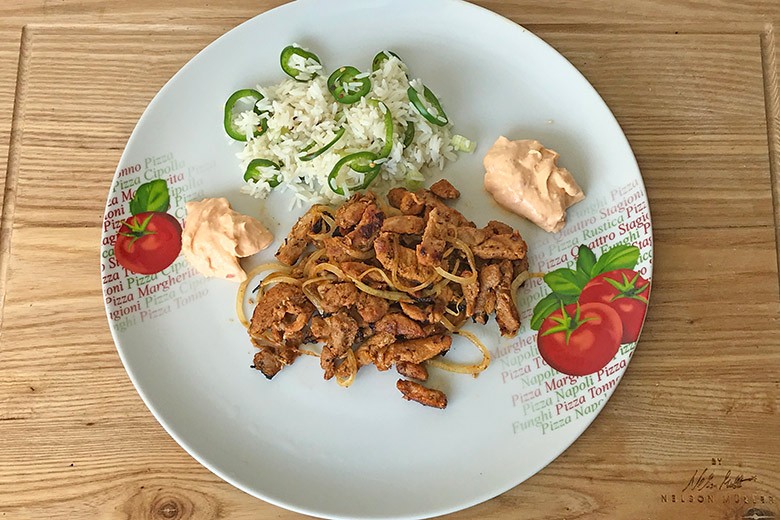 Gyros mit Jalapeno-Reis