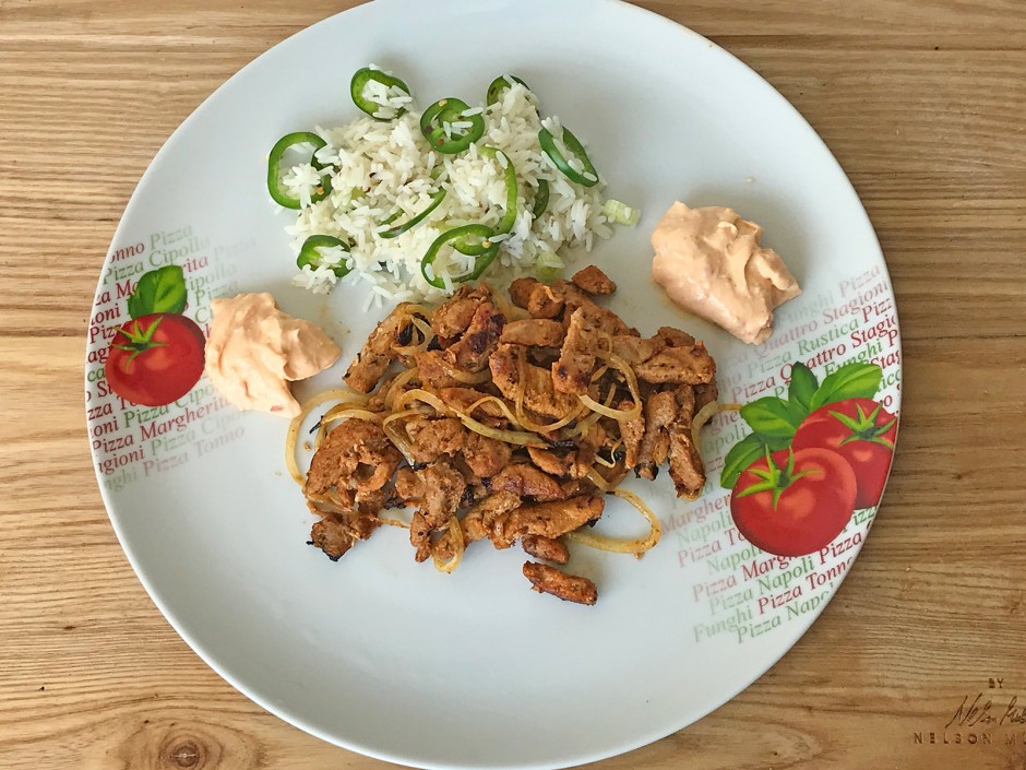 Gyros mit Jalapeno-Reis