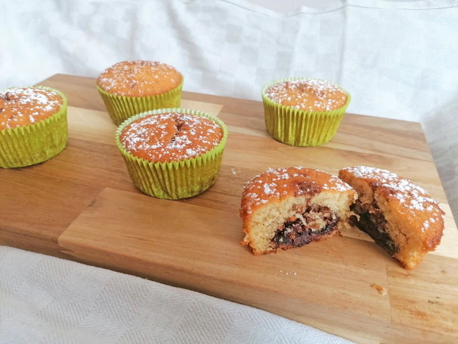 Muffins mit Nutellakern
