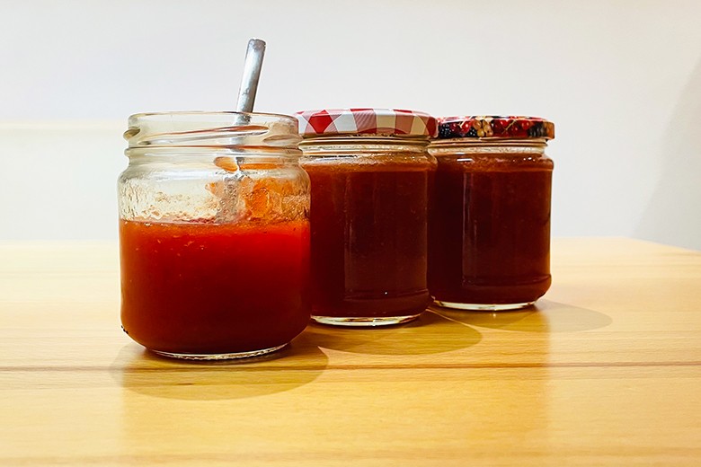Rhabarber-Erdbeermarmelade