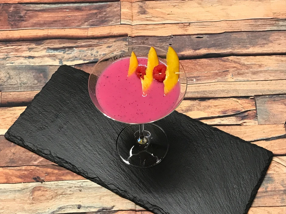 S&auml;uerliche Himbeer-Bananen-Milch