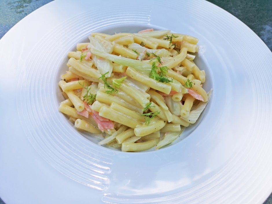 Penne mit Lachs und Fenchel