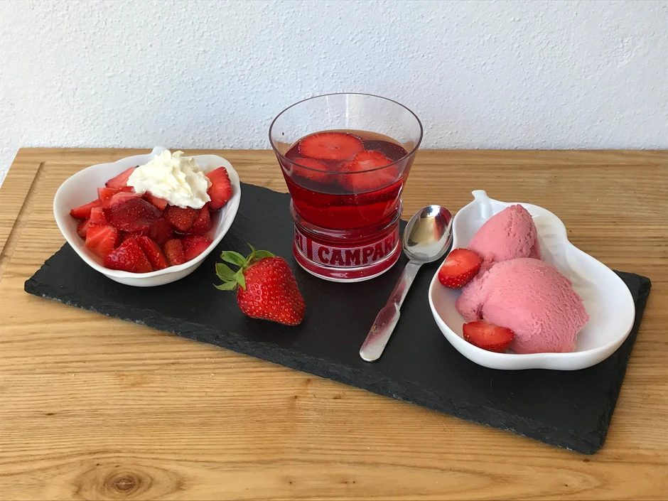 Trilogie mit Erdbeere