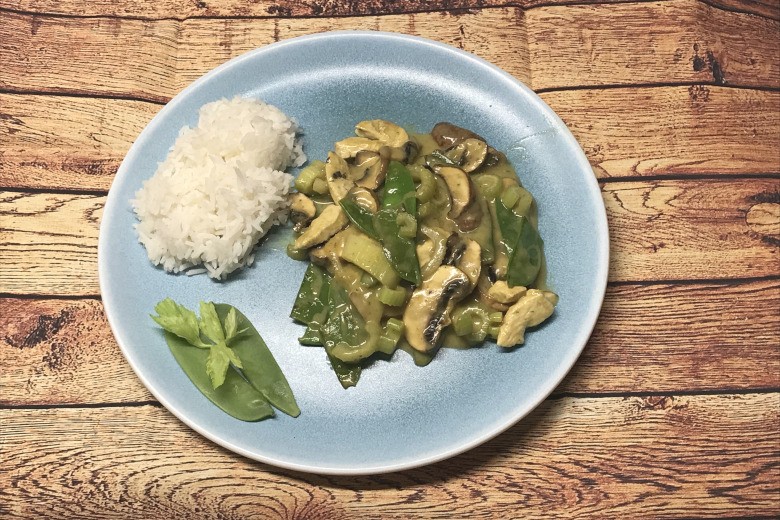 Huhn in grüner Thai-Soße