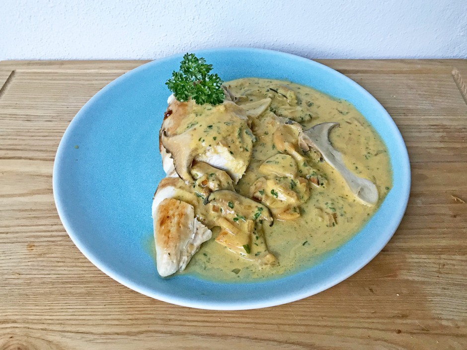 Hühnerbrust in Veltlinersoße