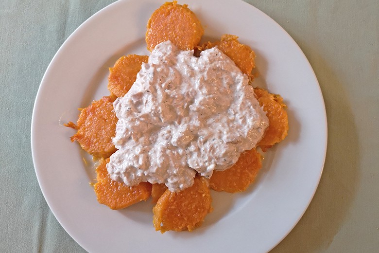 Süßkartoffeln in Thunfischsauce