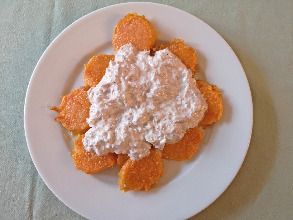 Süßkartoffeln in Thunfischsauce