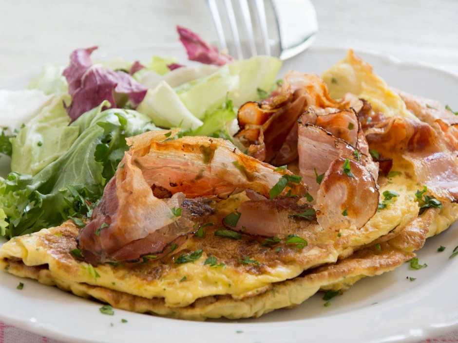 Speck-K&auml;se-Omelette