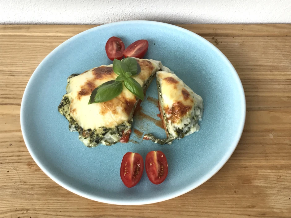 Spinatlasagne mit Pesto