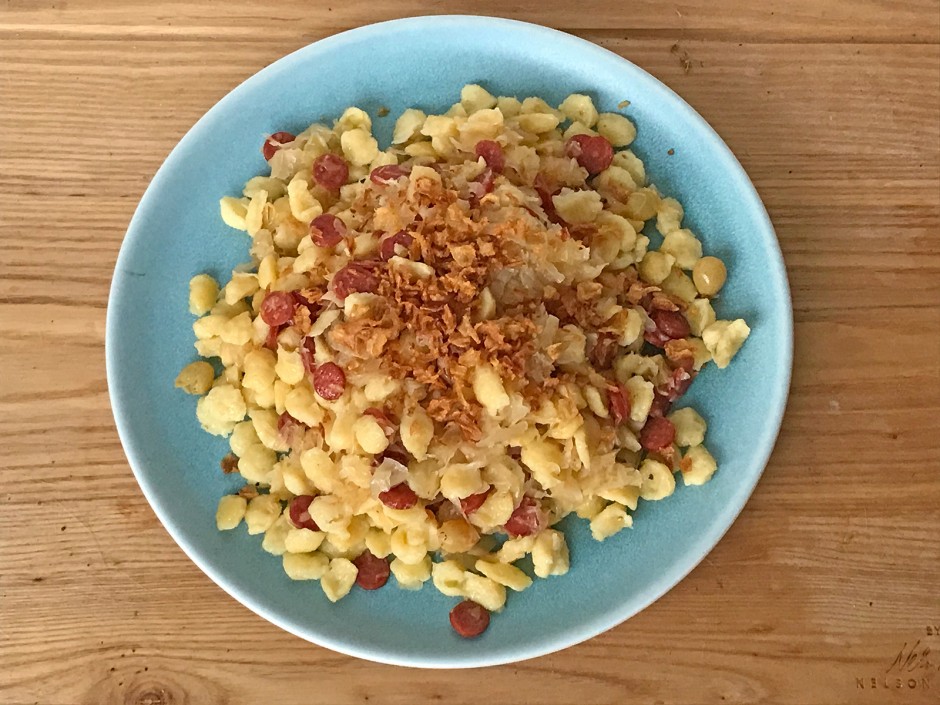 Krautspätzle mit Tiroler Chili-Wurzerl