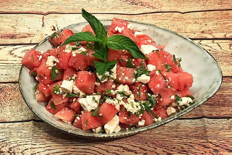 Wassermelonen-Feta-Salat mit Minze