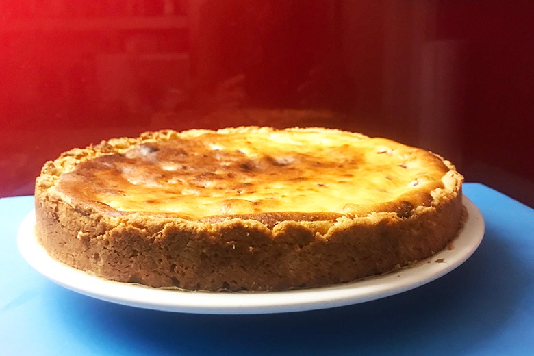 Käsekuchen mit Himbeeren