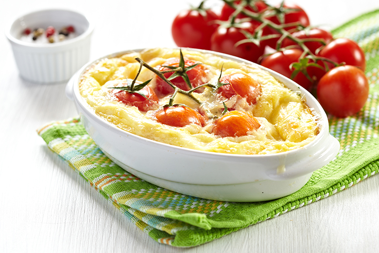 Kartoffelzwiebel-Tomatenauflauf