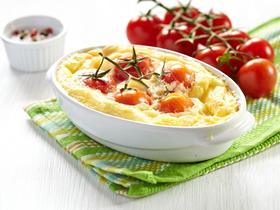 Kartoffelzwiebel-Tomatenauflauf