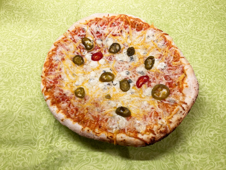 Knoblauchpizza mit Chili